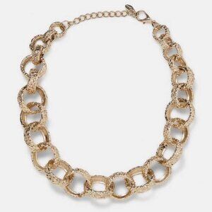 Zara Textured Chunky Gold Ring linked Necklace  4319/251